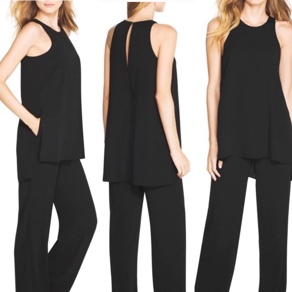 White House Black Market Pants - WHBM Long Tunic Wide Leg Jumpsuit